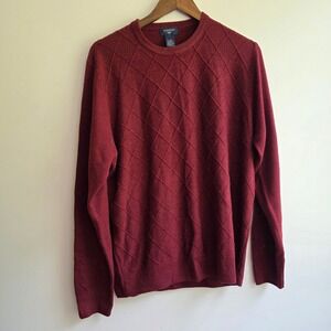Dockers Vintage 90s Textured 3D Diamond Knit Sweater Mens Large Burgundy Grandpa